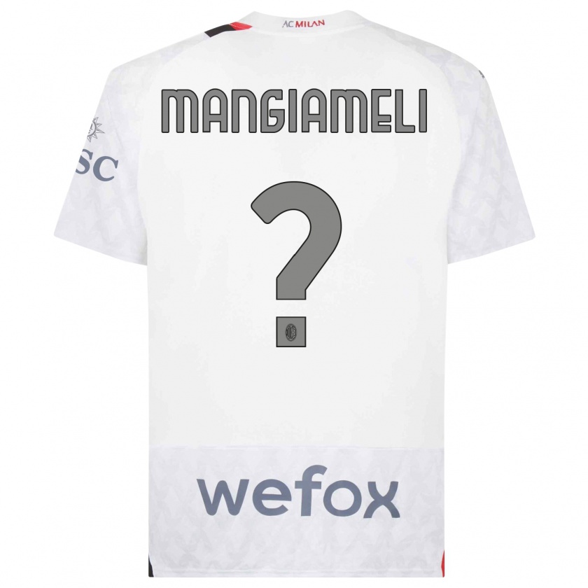 Kandiny Hombre Camiseta Federico Mangiameli #0 Blanco 2ª Equipación 2023/24 La Camisa