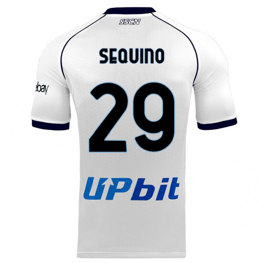 Kandiny Uomo Maglia Giovanni Sequino #29 Bianco Kit Gara Away 2023/24 Maglietta