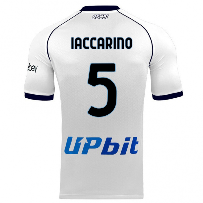 Kandiny Uomo Maglia Gennaro Iaccarino #5 Bianco Kit Gara Away 2023/24 Maglietta