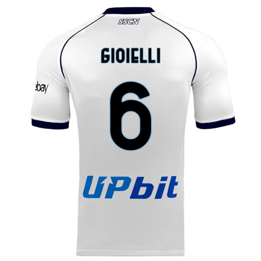 Kandiny Uomo Maglia Francesco Pio Gioielli #6 Bianco Kit Gara Away 2023/24 Maglietta