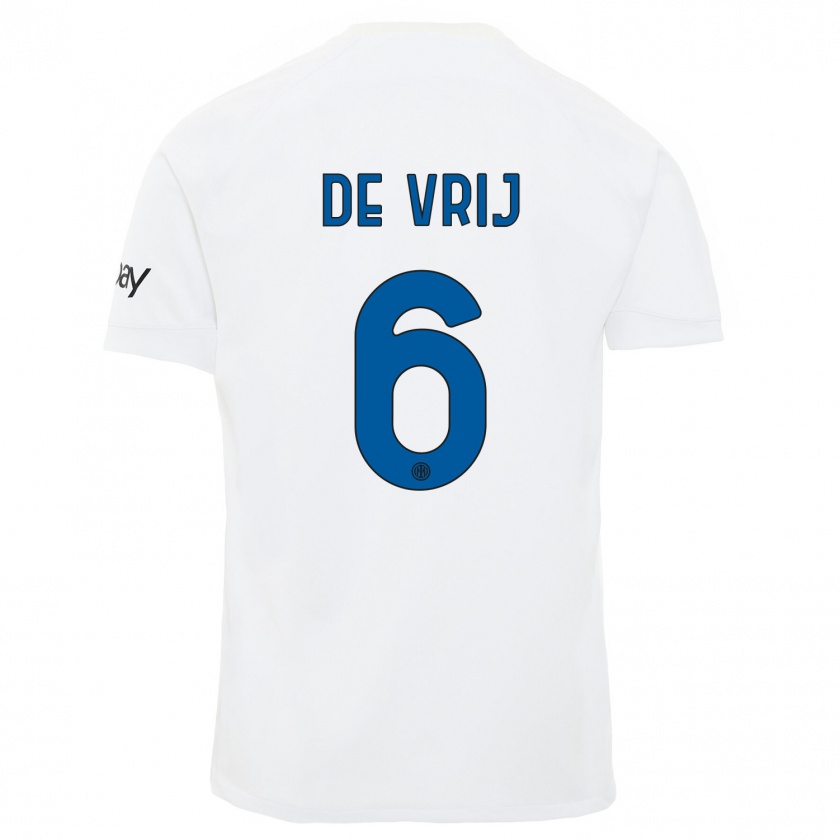 Kandiny Herren Stefan De Vrij #6 Weiß Auswärtstrikot Trikot 2023/24 T-Shirt Österreich