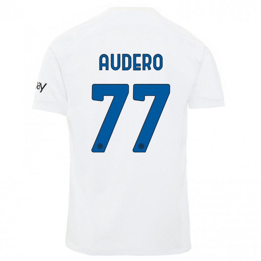 Kandiny Hombre Camiseta Emil Audero #77 Blanco 2ª Equipación 2023/24 La Camisa México