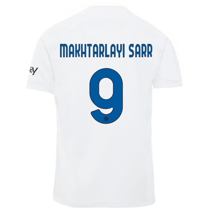 Kandiny Uomo Maglia Amadou Makhtarlayi Sarr #9 Bianco Kit Gara Away 2023/24 Maglietta