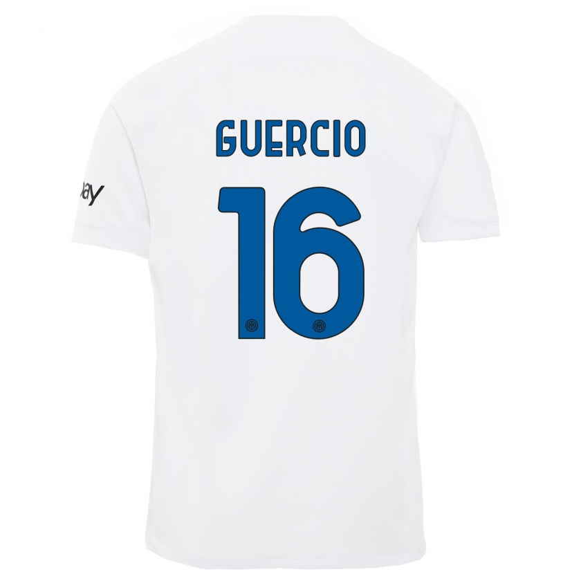 Kandiny Uomo Maglia Tommaso Guercio #16 Bianco Kit Gara Away 2023/24 Maglietta