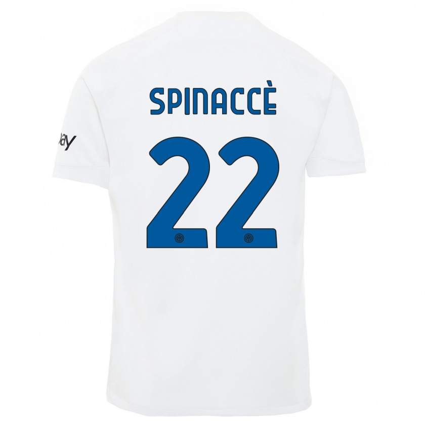 Kandiny Uomo Maglia Matteo Spinaccè #22 Bianco Kit Gara Away 2023/24 Maglietta