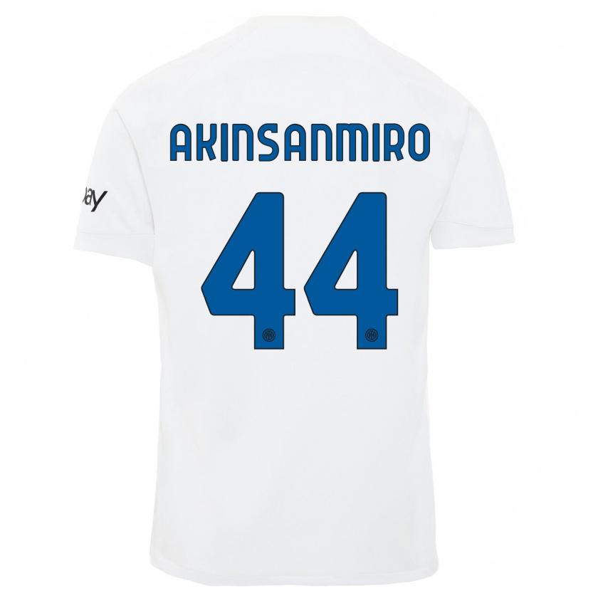 Kandiny Hombre Camiseta Ebenezer Akinsanmiro #44 Blanco 2ª Equipación 2023/24 La Camisa