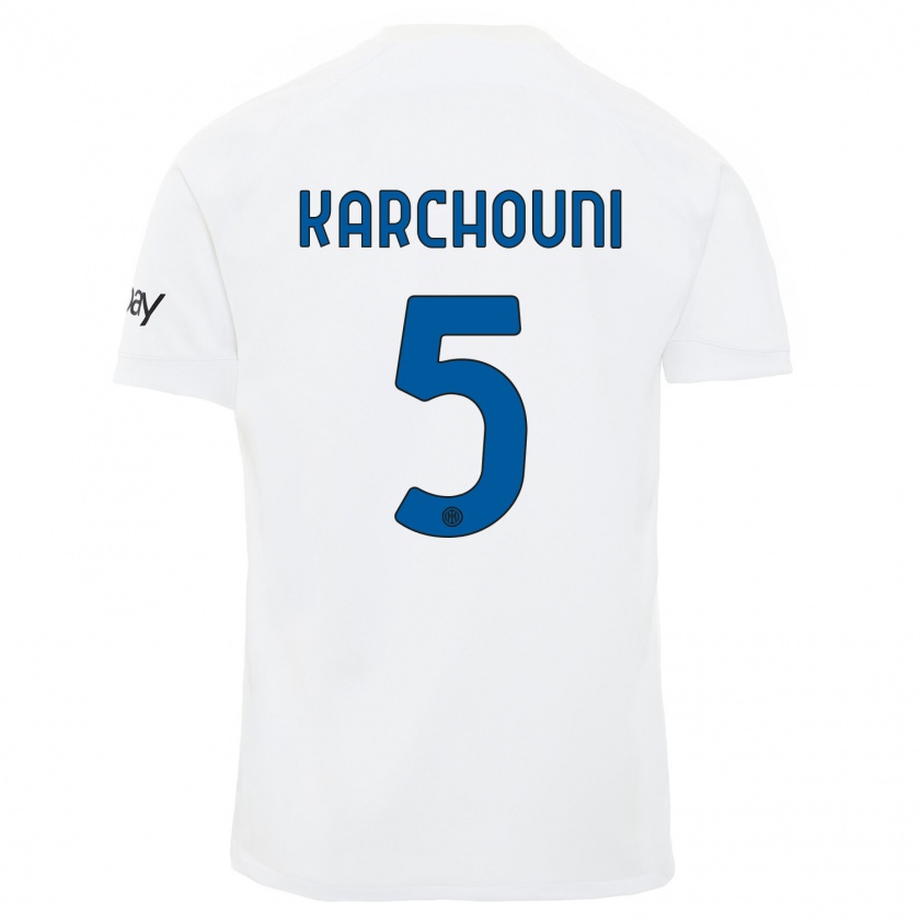 Kandiny Hombre Camiseta Ghoutia Karchouni #5 Blanco 2ª Equipación 2023/24 La Camisa