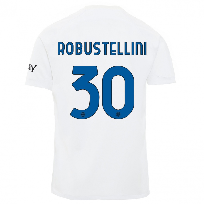 Kandiny Hombre Camiseta Chiara Robustellini #30 Blanco 2ª Equipación 2023/24 La Camisa México