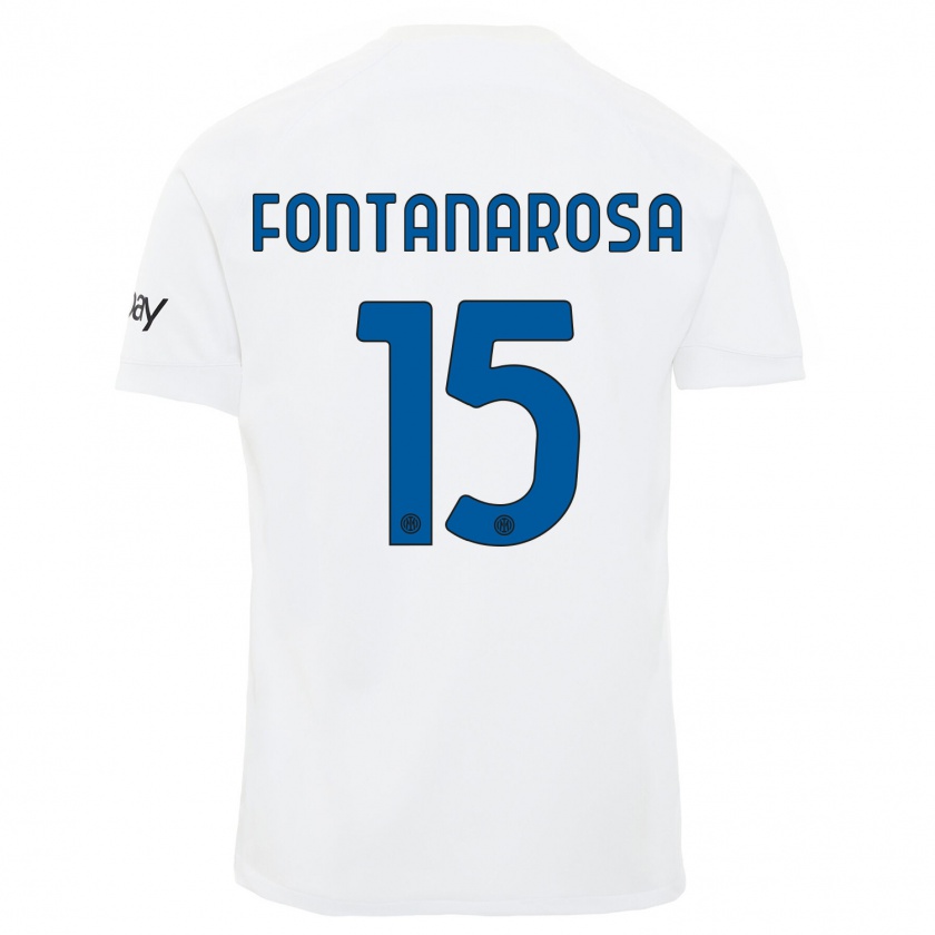 Kandiny Hombre Camiseta Alessandro Fontanarosa #15 Blanco 2ª Equipación 2023/24 La Camisa