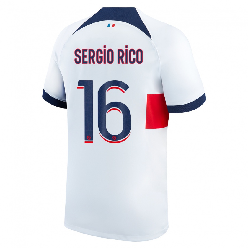 Kandiny Uomo Maglia Sergio Rico #16 Bianco Kit Gara Away 2023/24 Maglietta