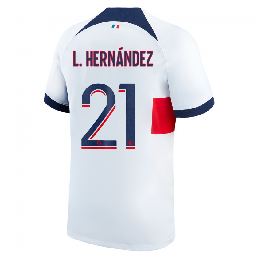 Kandiny Uomo Maglia Lucas Hernández #21 Bianco Kit Gara Away 2023/24 Maglietta