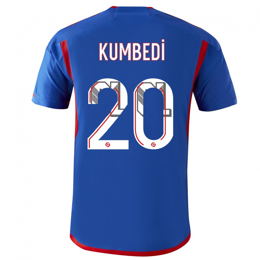 Kandiny Heren Saël Kumbedi #20 Blauw Rood Uitshirt Uittenue 2023/24 T-Shirt België