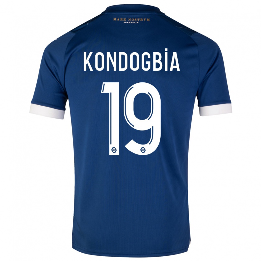 Kandiny Męski Geoffrey Kondogbia #19 Ciemny Niebieski Wyjazdowa Koszulka 2023/24 Koszulki Klubowe