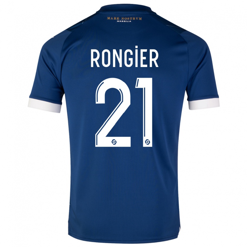 Kandiny Heren Valentin Rongier #21 Donkerblauw Uitshirt Uittenue 2023/24 T-Shirt België