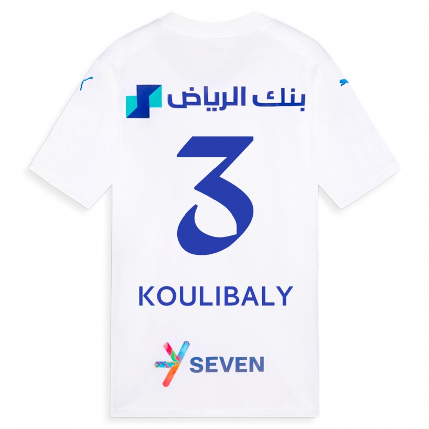 Kandiny Uomo Maglia Kalidou Koulibaly #3 Bianco Kit Gara Away 2023/24 Maglietta