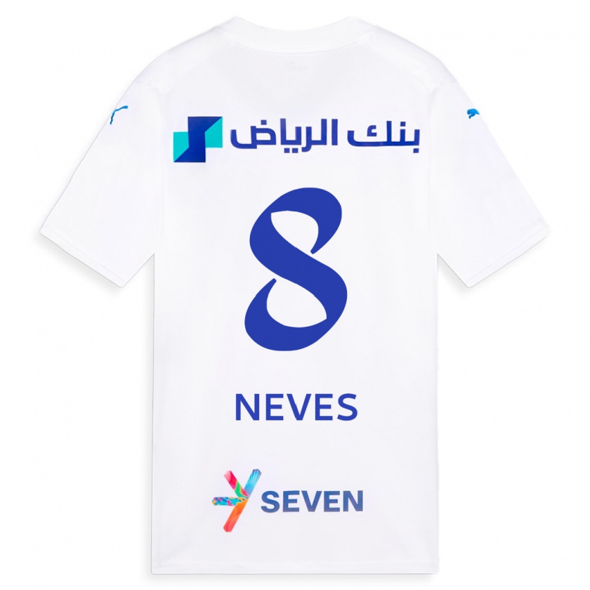 Kandiny Heren Rúben Neves #8 Wit Uitshirt Uittenue 2023/24 T-Shirt België