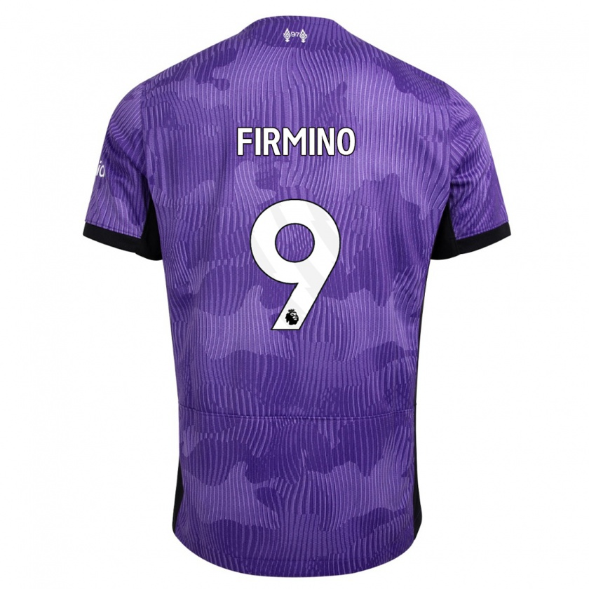 Kandiny Hombre Camiseta Roberto Firmino #9 Púrpura Equipación Tercera 2023/24 La Camisa