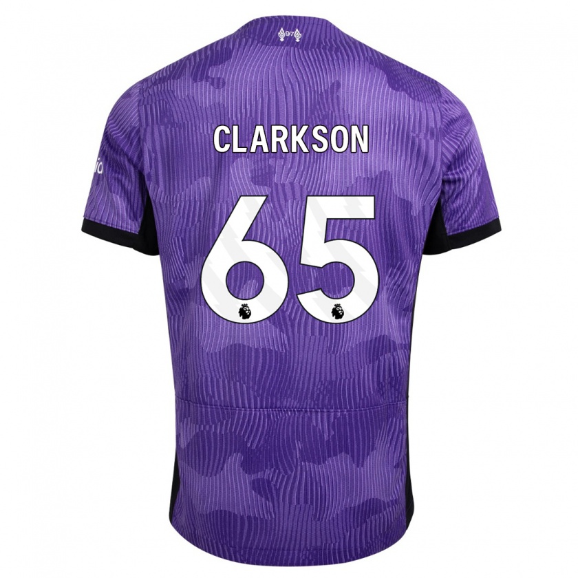 Kandiny Uomo Maglia Leighton Clarkson #65 Viola Kit Gara Third 2023/24 Maglietta