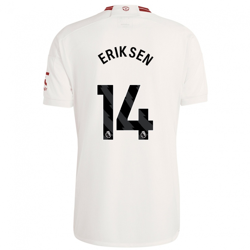 Kandiny Uomo Maglia Christian Eriksen #14 Bianco Kit Gara Third 2023/24 Maglietta