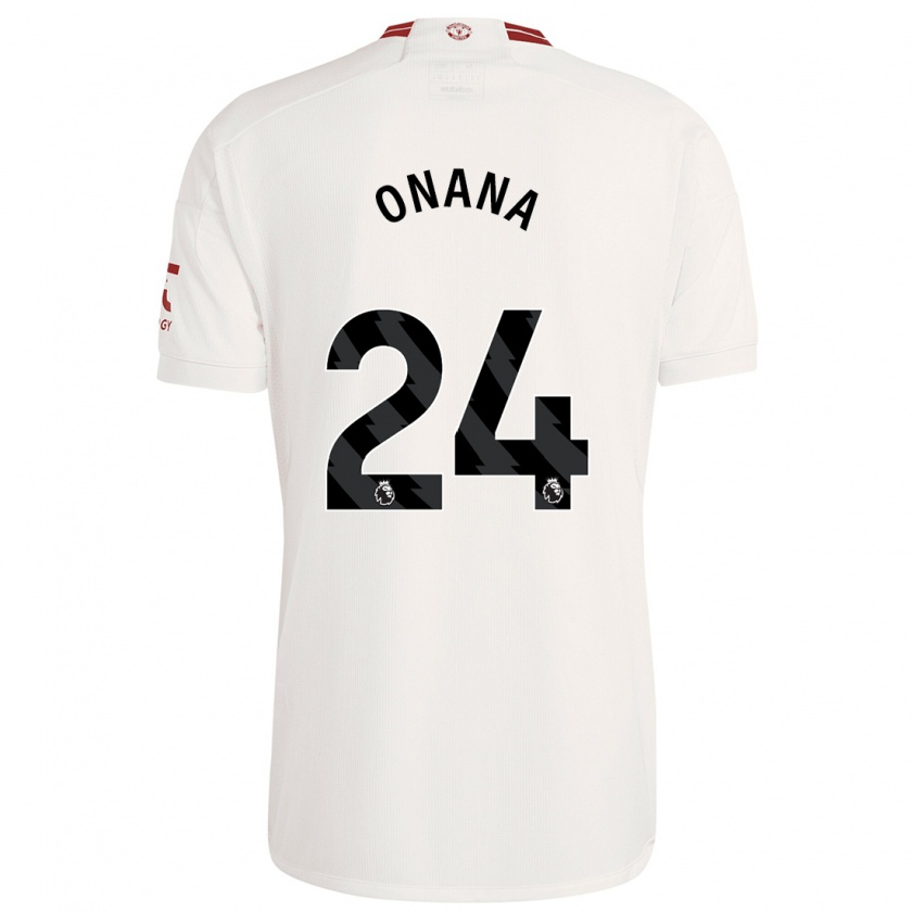 Kandiny Uomo Maglia André Onana #24 Bianco Kit Gara Third 2023/24 Maglietta