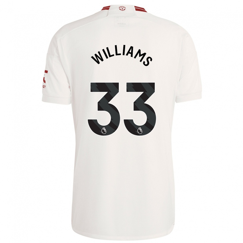 Kandiny Hombre Camiseta Brandon Williams #33 Blanco Equipación Tercera 2023/24 La Camisa México