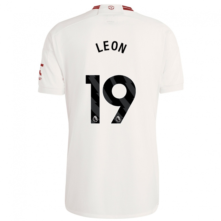 Kandiny Uomo Maglia Adriana Leon #19 Bianco Kit Gara Third 2023/24 Maglietta