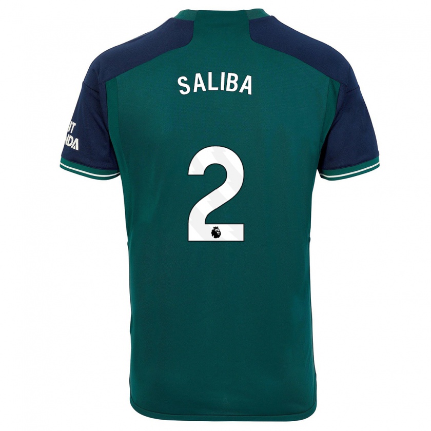 Kandiny Herren William Saliba #2 Grün Ausweichtrikot Trikot 2023/24 T-Shirt Österreich