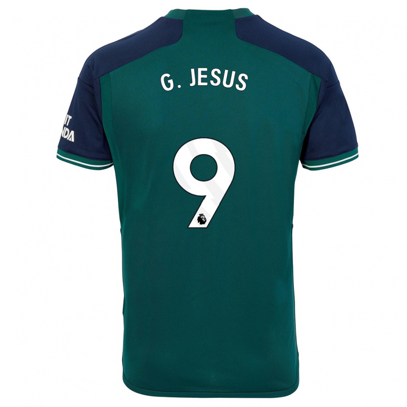 Kandiny Męski Gabriel Jesus #9 Zielony Trzeci Komplet Koszulka 2023/24 Koszulki Klubowe