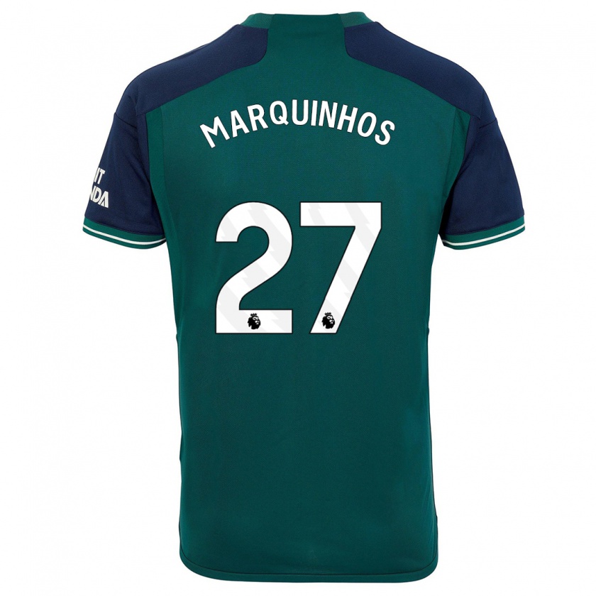 Kandiny Herren Marquinhos #27 Grün Ausweichtrikot Trikot 2023/24 T-Shirt Österreich