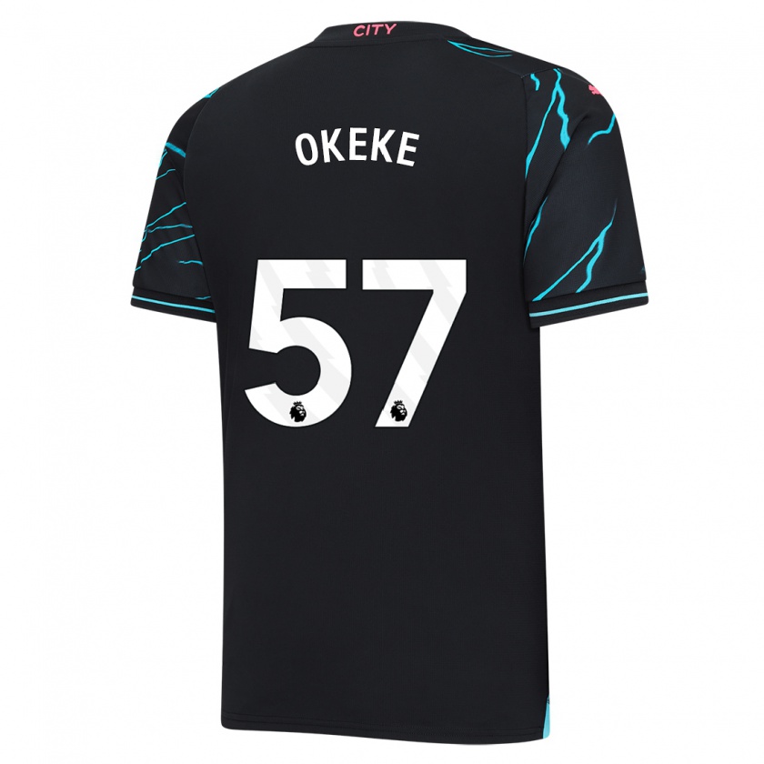 Kandiny Heren Michael Okeke #57 Donkerblauw Thuisshirt Derde Tenue 2023/24 T-Shirt België