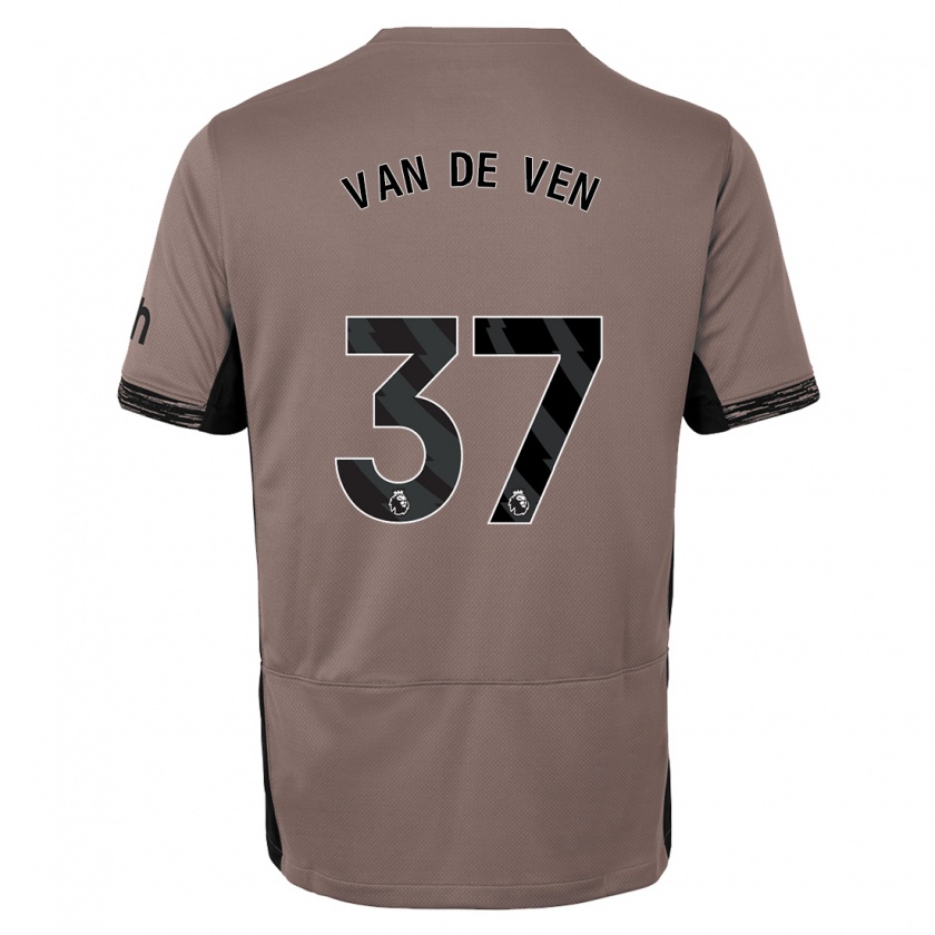 Kandiny Uomo Maglia Micky Van De Ven #37 Beige Scuro Kit Gara Third 2023/24 Maglietta