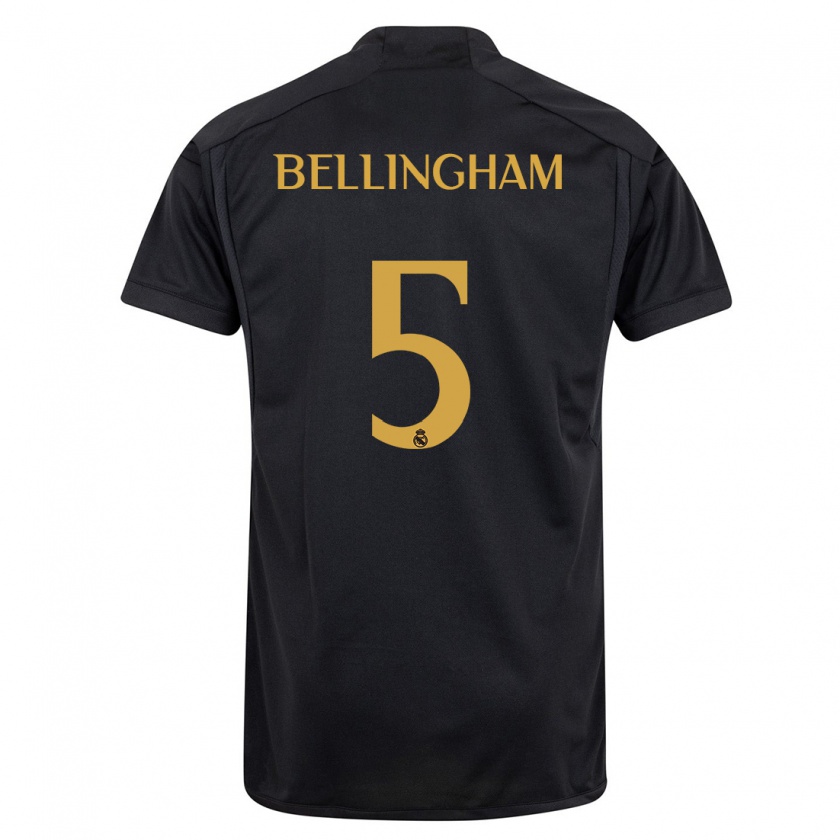 Kandiny Uomo Maglia Jude Bellingham #5 Nero Kit Gara Third 2023/24 Maglietta