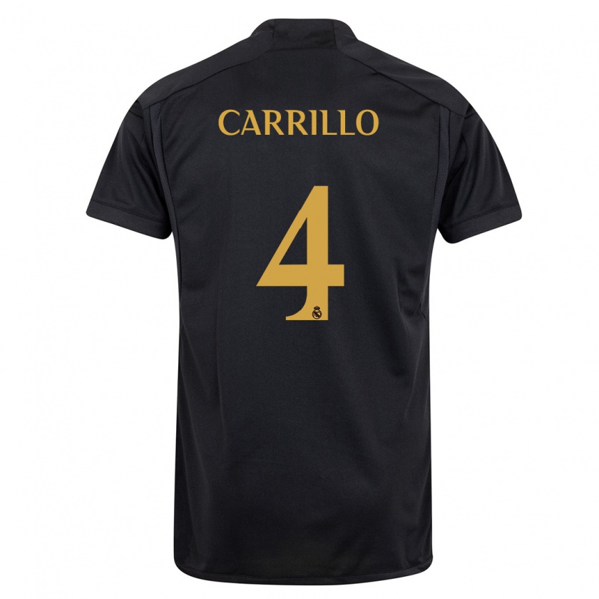 Kandiny Uomo Maglia Álvaro Carrillo #4 Nero Kit Gara Third 2023/24 Maglietta