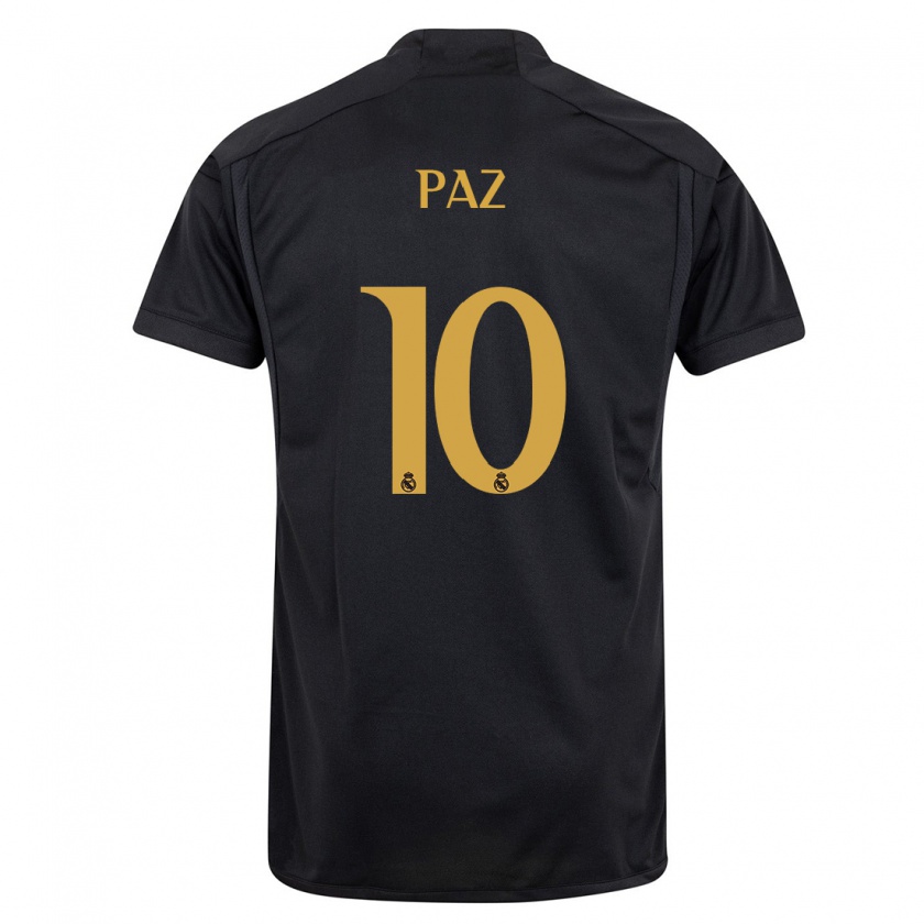 Kandiny Uomo Maglia Nico Paz #10 Nero Kit Gara Third 2023/24 Maglietta