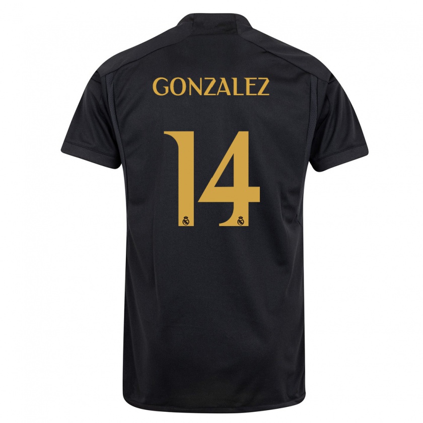 Kandiny Uomo Maglia David González #14 Nero Kit Gara Third 2023/24 Maglietta