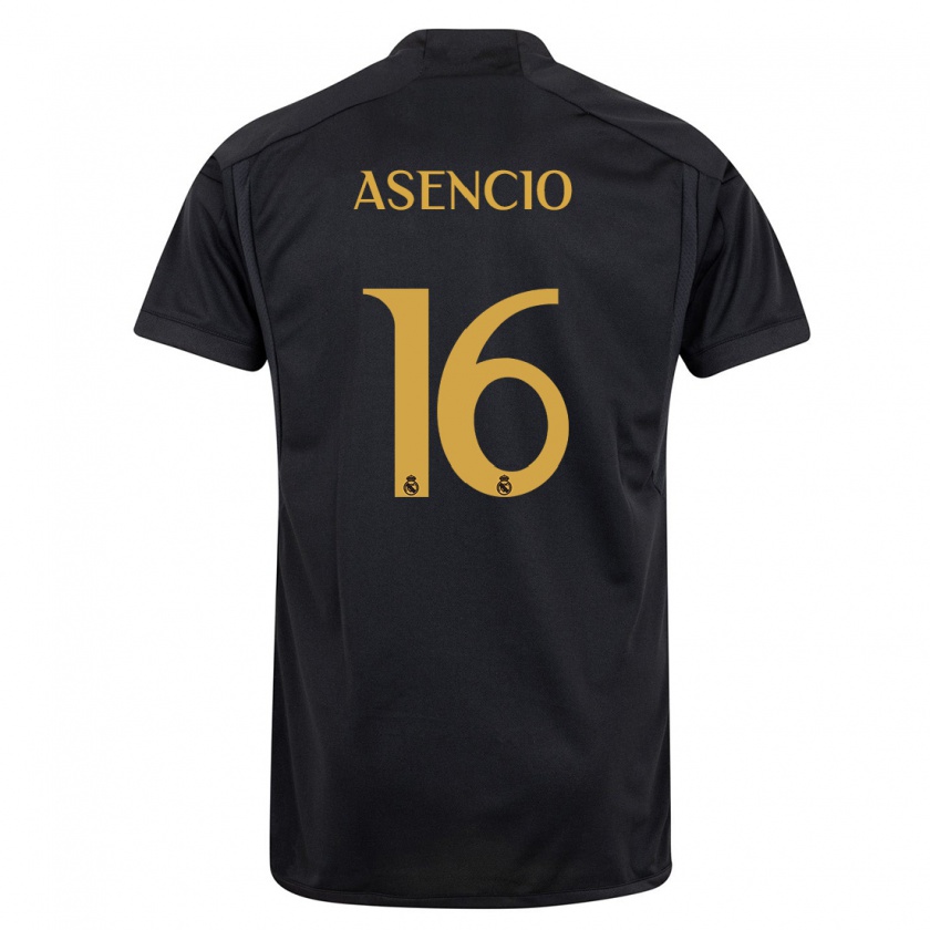 Kandiny Uomo Maglia Raúl Asencio #16 Nero Kit Gara Third 2023/24 Maglietta