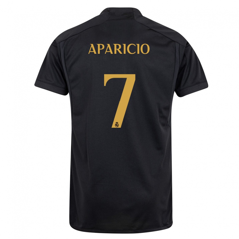 Kandiny Uomo Maglia Esteban Aparicio #7 Nero Kit Gara Third 2023/24 Maglietta