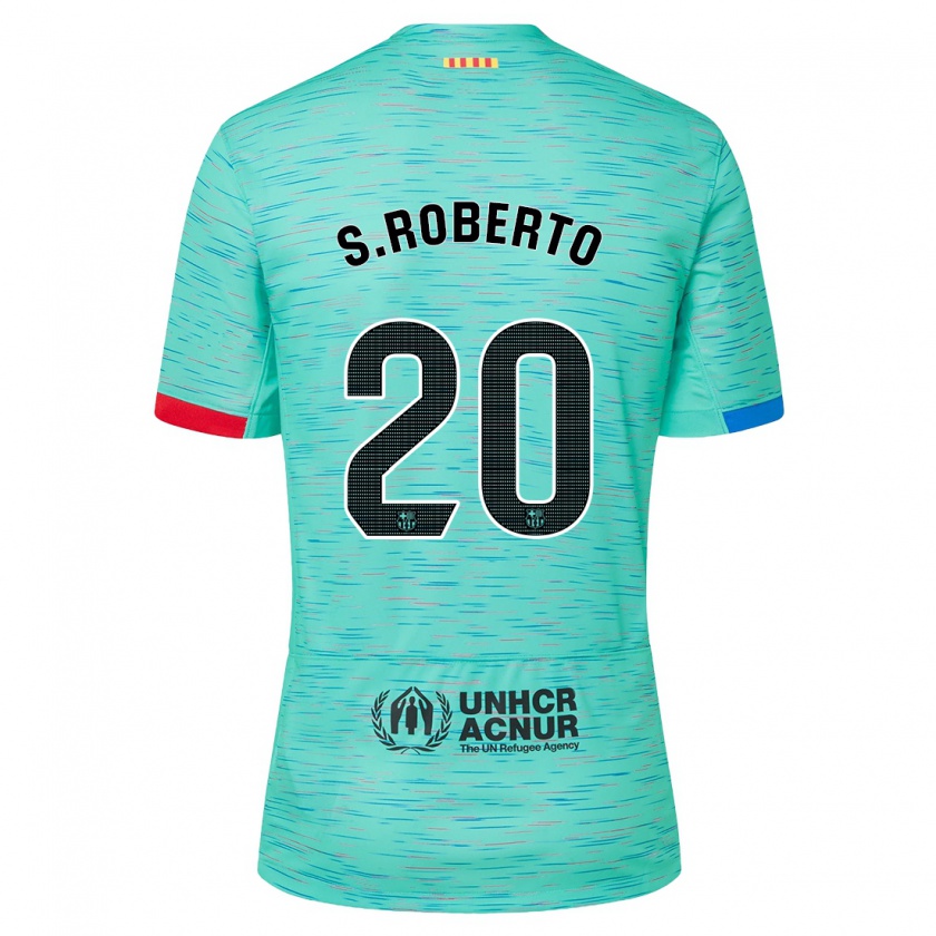 Kandiny Hombre Camiseta Sergi Roberto #20 Aguamarina Clara Equipación Tercera 2023/24 La Camisa