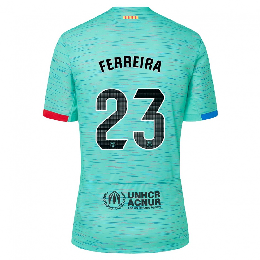 Kandiny Hombre Camiseta Geyse Ferreira #23 Aguamarina Clara Equipación Tercera 2023/24 La Camisa