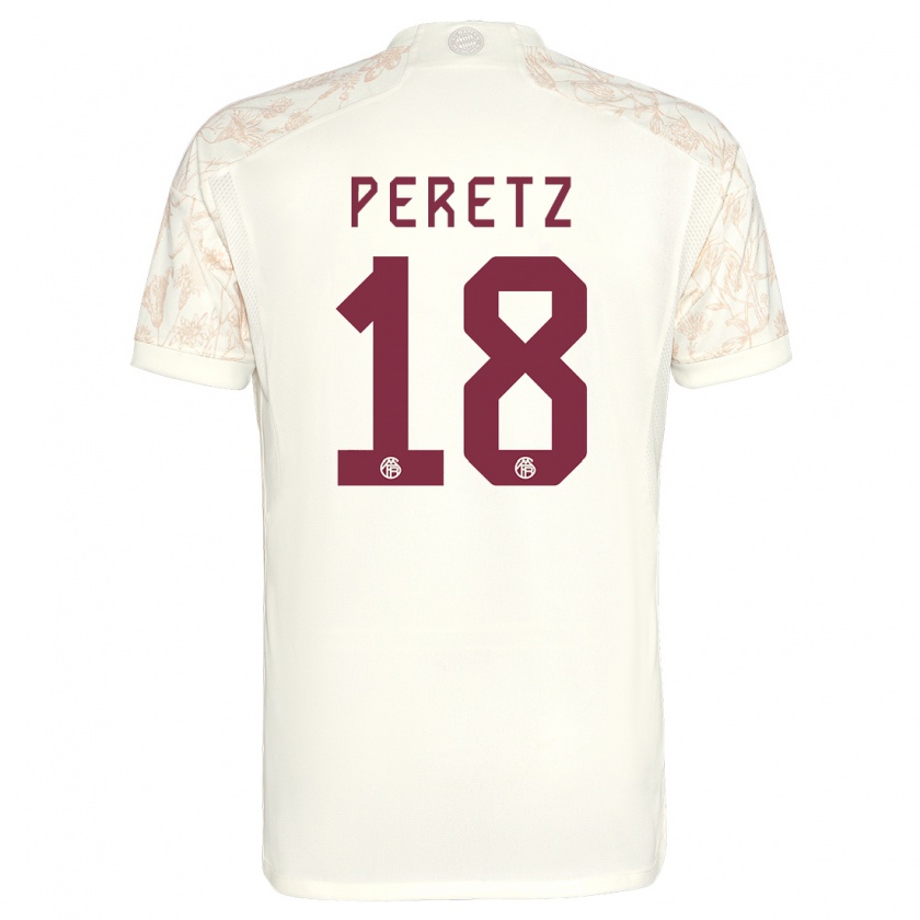 Kandiny Hombre Camiseta Daniel Peretz #18 Blanquecino Equipación Tercera 2023/24 La Camisa