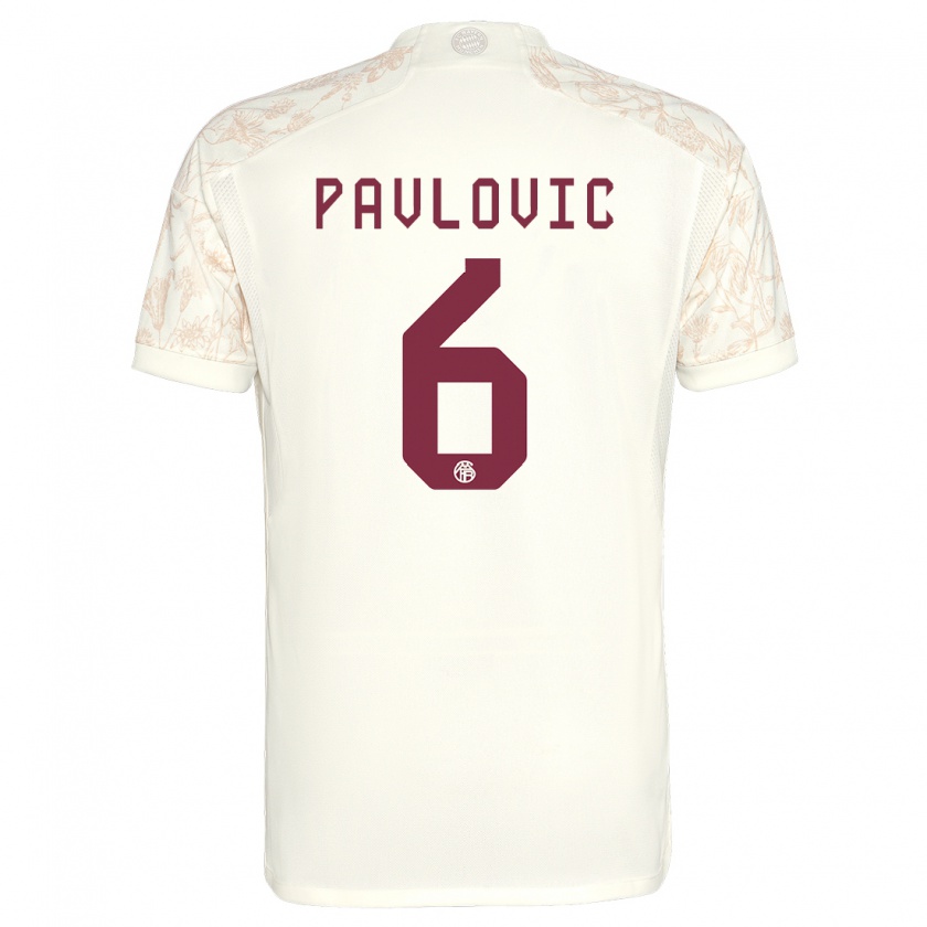 Kandiny Hombre Camiseta Aleksandar Pavlovic #6 Blanquecino Equipación Tercera 2023/24 La Camisa