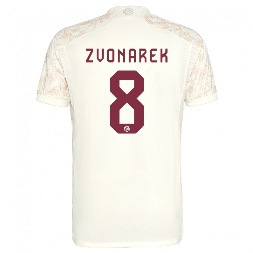 Kandiny Uomo Maglia Lovro Zvonarek #8 Bianco Kit Gara Third 2023/24 Maglietta