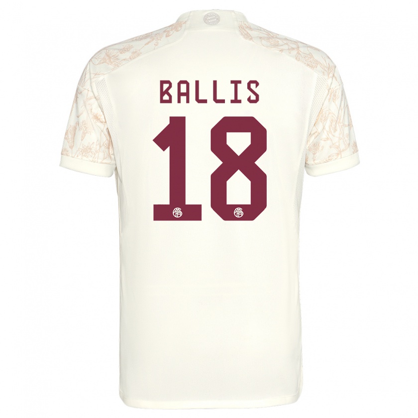 Kandiny Hombre Camiseta Benjamin Ballis #18 Blanquecino Equipación Tercera 2023/24 La Camisa