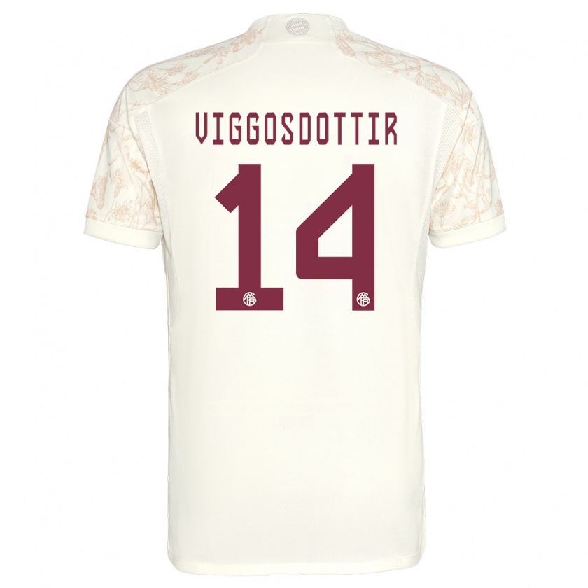 Kandiny Hombre Camiseta Glodis Perla Viggosdottir #14 Blanquecino Equipación Tercera 2023/24 La Camisa