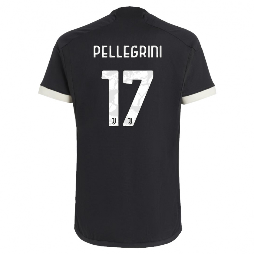 Kandiny Uomo Maglia Luca Pellegrini #17 Nero Kit Gara Third 2023/24 Maglietta