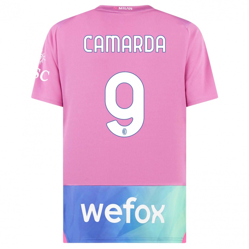 Kandiny Heren Francesco Camarda #9 Roze Paars Thuisshirt Derde Tenue 2023/24 T-Shirt België