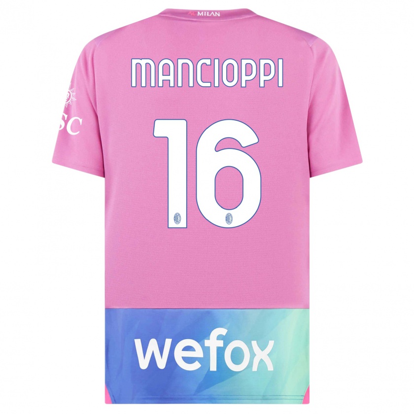 Kandiny Heren Tommaso Mancioppi #16 Roze Paars Thuisshirt Derde Tenue 2023/24 T-Shirt België