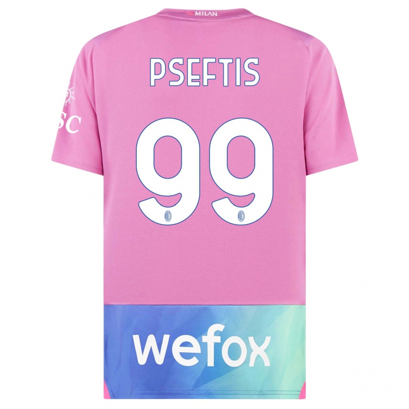 Kandiny Heren Fotios Pseftis #99 Roze Paars Thuisshirt Derde Tenue 2023/24 T-Shirt België