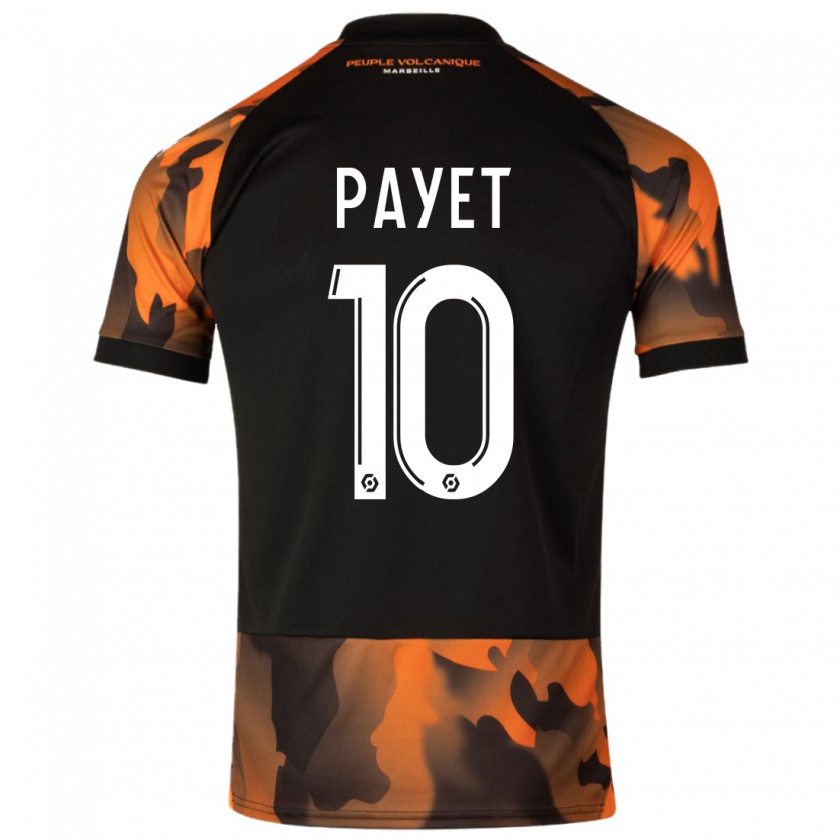 Kandiny Uomo Maglia Dimitri Payet #10 Nero Arancione Kit Gara Third 2023/24 Maglietta