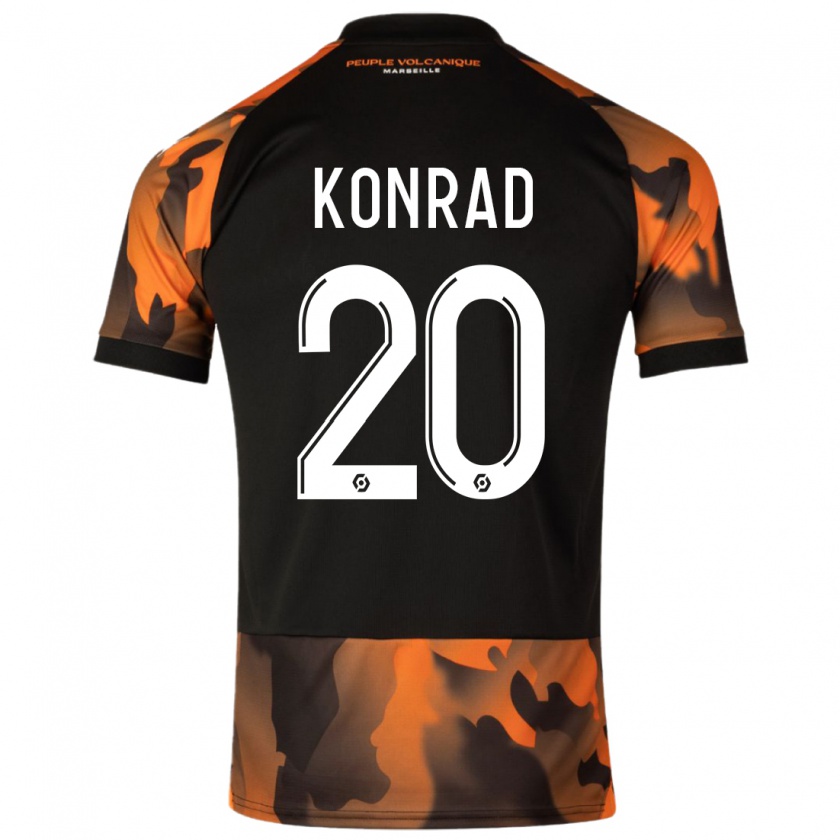 Kandiny Uomo Maglia Konrad De La Fuente #20 Nero Arancione Kit Gara Third 2023/24 Maglietta